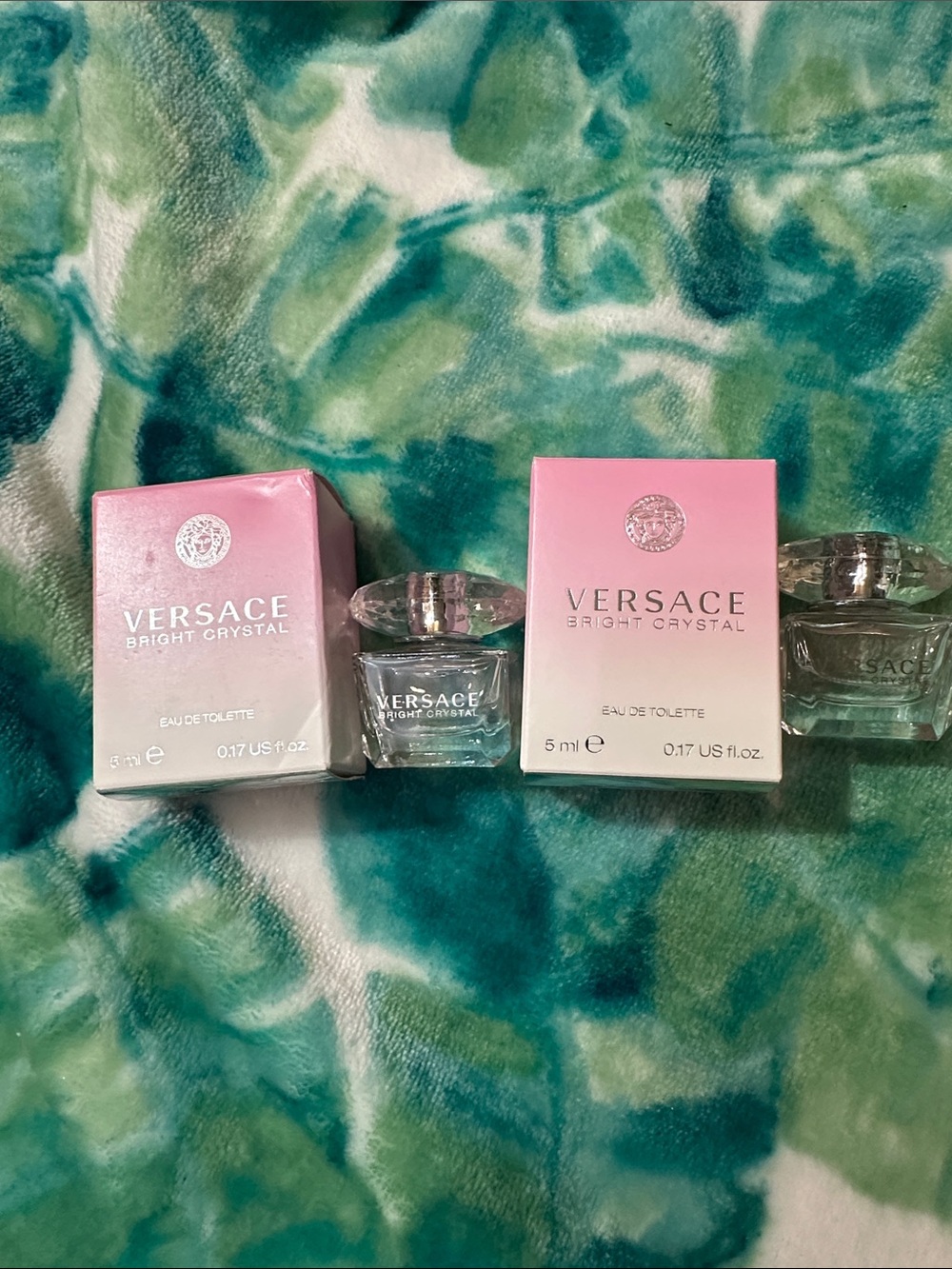 Lot of 2 Versace Bright Crystal Travel Mini EDT’s(.17 oz. Each), New